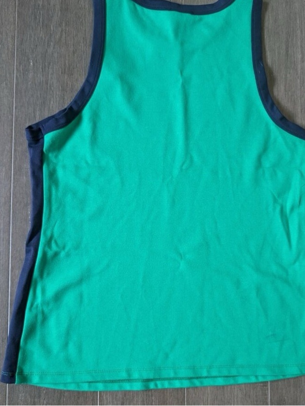 Women’s Sleeveless Tank Top in Teal with Contrast Navy Trim